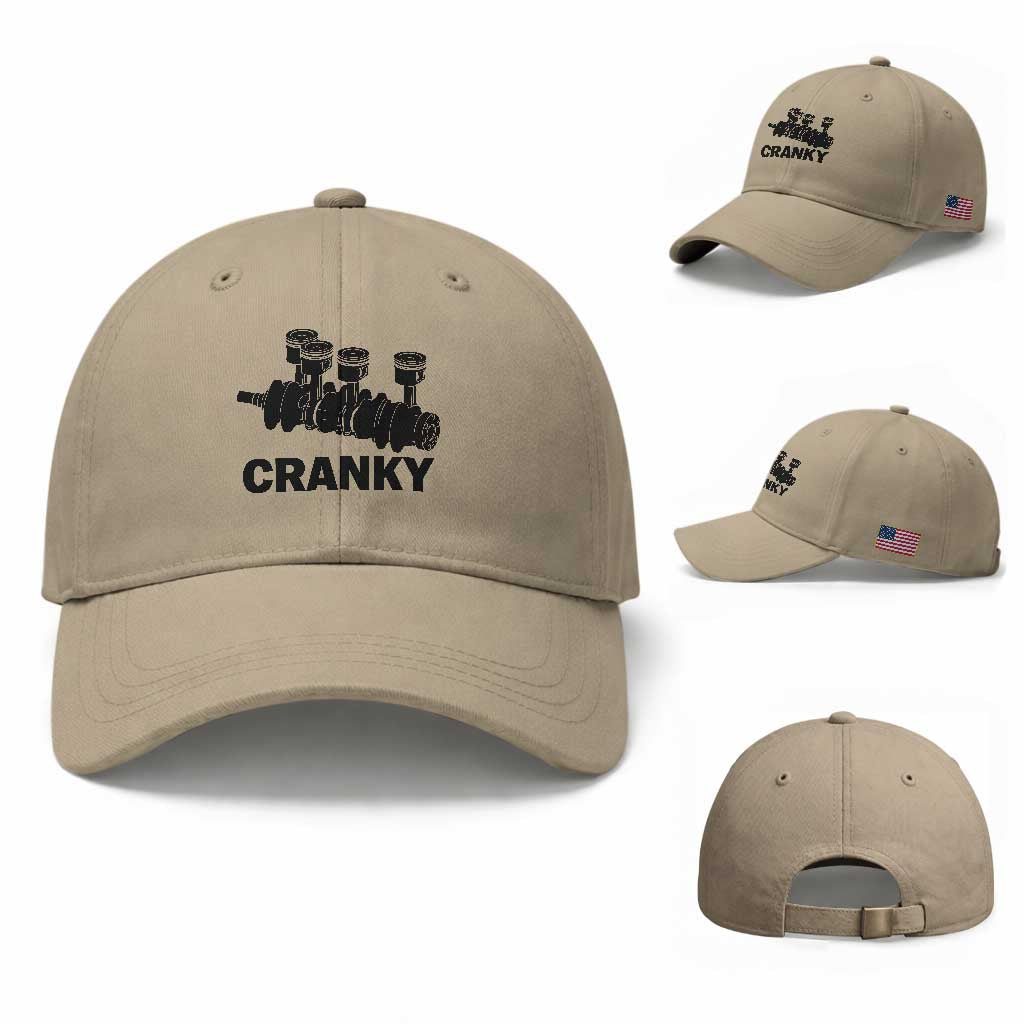 Cranky Car Engine Crankshaft Cars Lover Baseball Cap Mechanics Father Day TS10 Baseball Cap Universal Fit Khaki Print Your Wear
