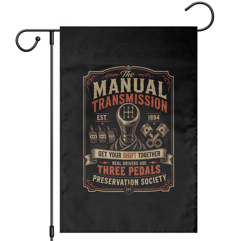 Car Guy Garden Flag The Manual Transmission Preservation Society TS10 Black Print Your Wear