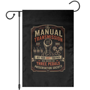Car Guy Garden Flag The Manual Transmission Preservation Society TS10 Black Print Your Wear