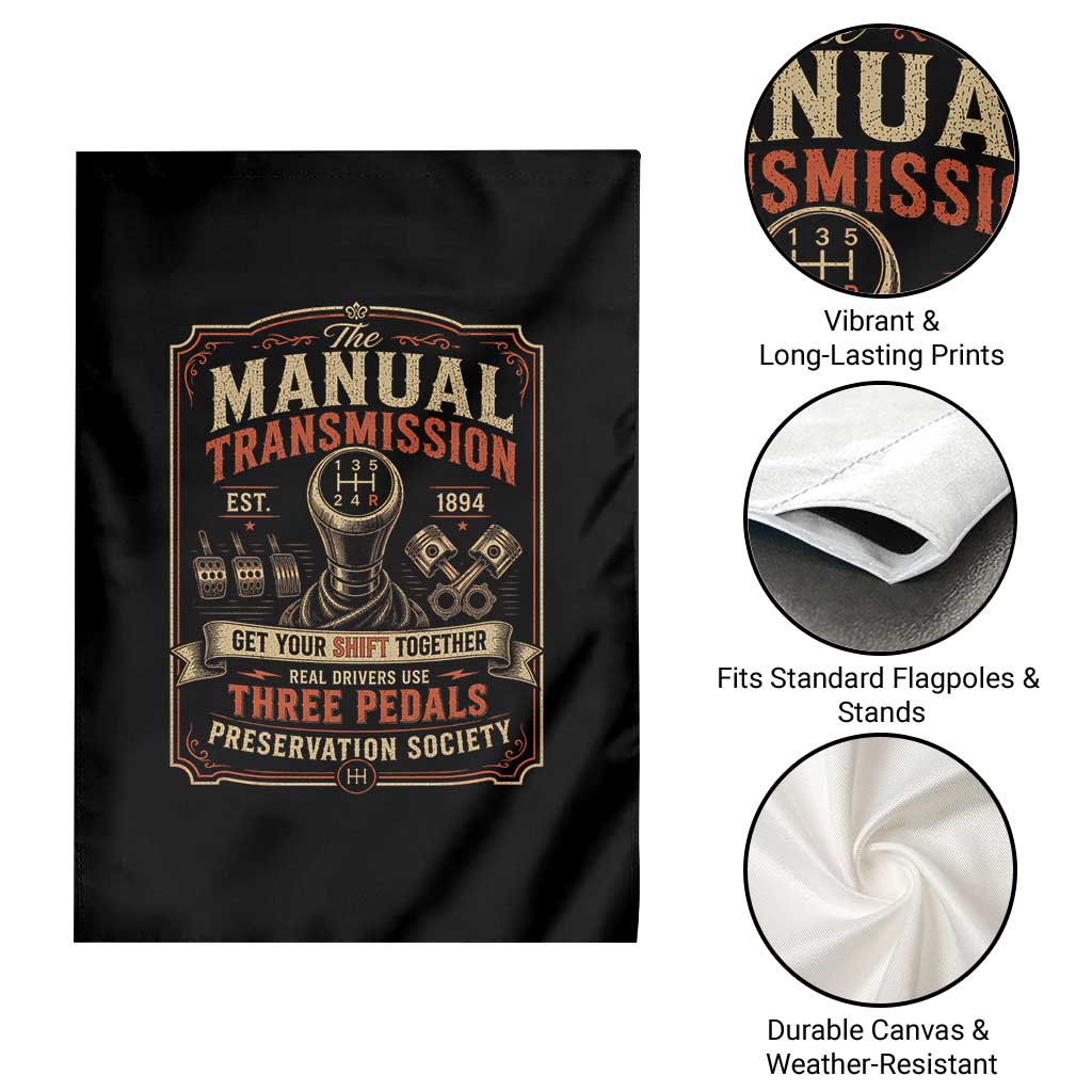 Car Guy Garden Flag The Manual Transmission Preservation Society TS10 Print Your Wear