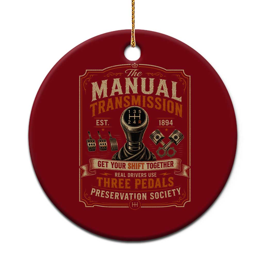 Car Guy Ceramic Ornament The Manual Transmission Preservation Society TS10 1pc Red Print Your Wear
