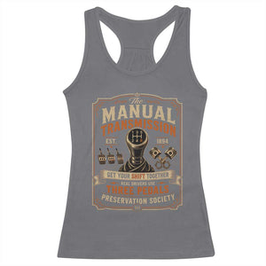 Car Guy Racerback Tank Top The Manual Transmission Preservation Society TS10 Charcoal Print Your Wear