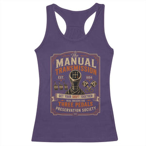 Car Guy Racerback Tank Top The Manual Transmission Preservation Society TS10 Purple Print Your Wear