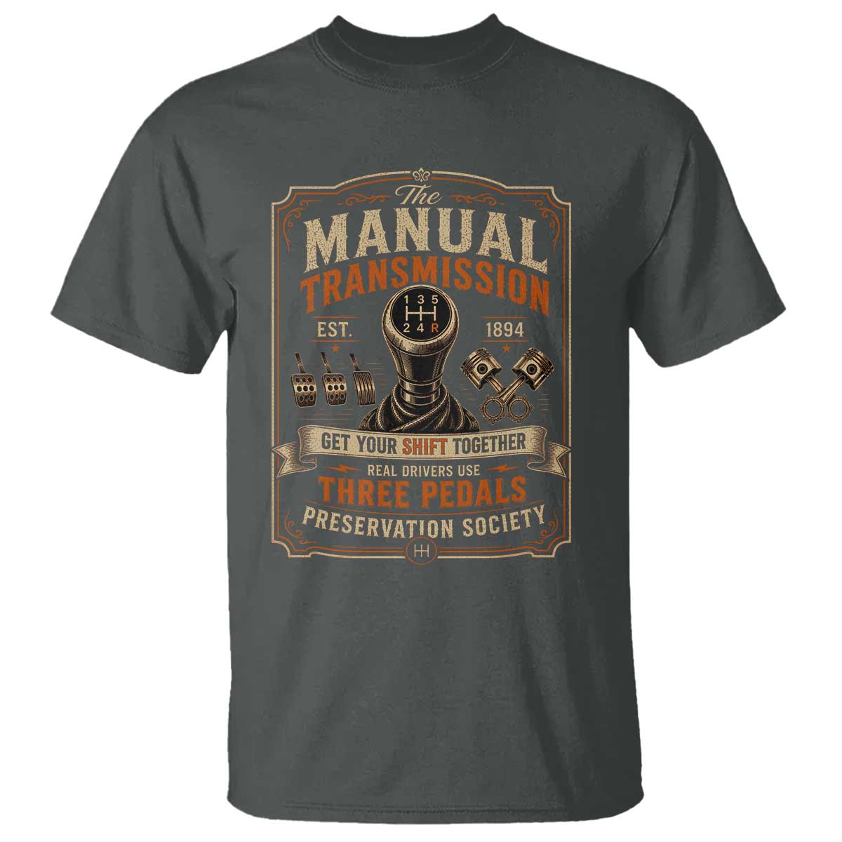 Car Guy T Shirt The Manual Transmission Preservation Society TS10 Dark Heather Print Your Wear