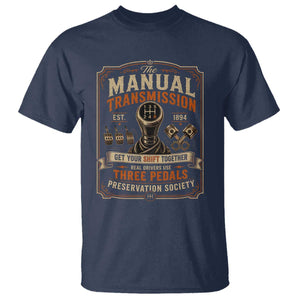 Car Guy T Shirt The Manual Transmission Preservation Society TS10 Navy Print Your Wear