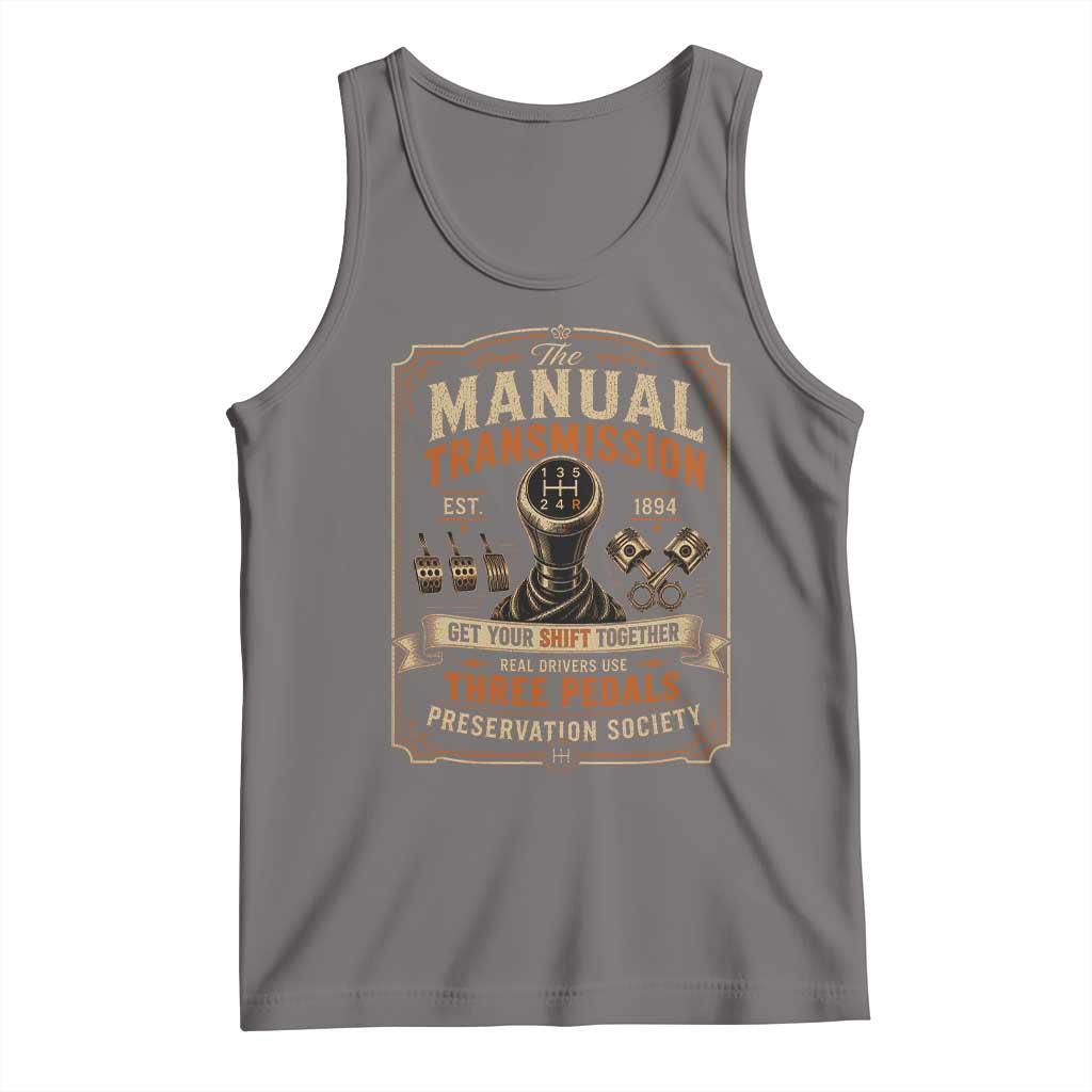 Car Guy Tank Top The Manual Transmission Preservation Society TS10 Deep Heather Print Your Wear
