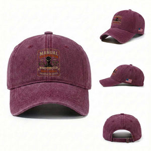 Car Guy Washed Cotton Baseball Cap The Manual Transmission Preservation Society TS10 Washed Cap Universal Fit Burgundy Print Your Wear