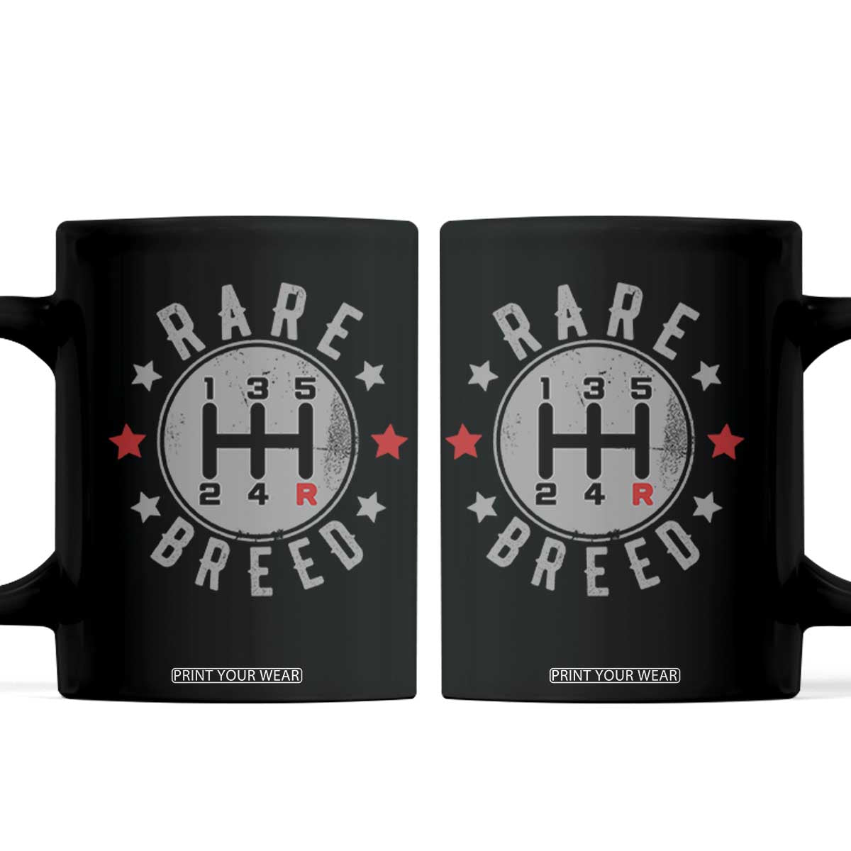 Rare Breed Manual Transmission Stick Shift Driver Coffee Mug Vintage Distressed Graphic TS10 Black Print Your Wear