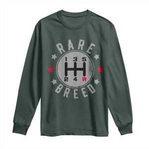 Rare Breed Manual Transmission Stick Shift Driver Long Sleeve Shirt Vintage Distressed Graphic TS10 Dark Forest Green Print Your Wear