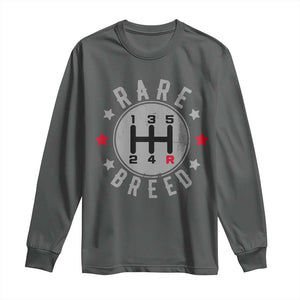 Rare Breed Manual Transmission Stick Shift Driver Long Sleeve Shirt Vintage Distressed Graphic TS10 Dark Heather Print Your Wear