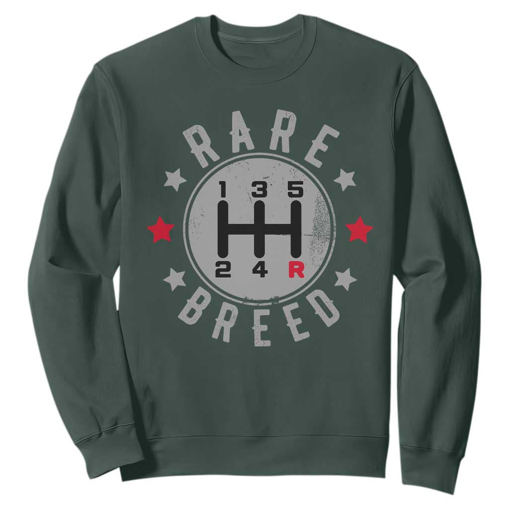 Rare Breed Manual Transmission Stick Shift Driver Sweatshirt Vintage Distressed Graphic TS10 Dark Forest Green Print Your Wear