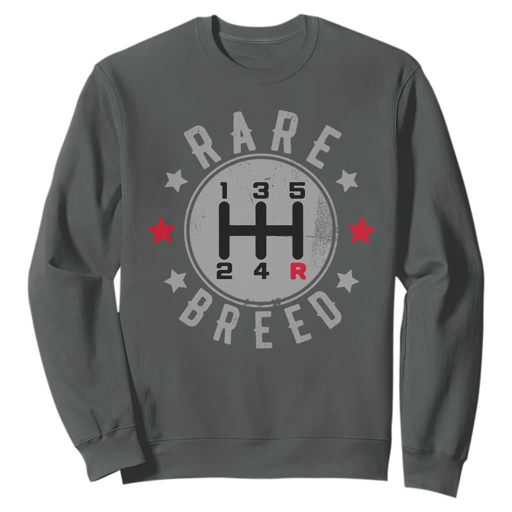 Rare Breed Manual Transmission Stick Shift Driver Sweatshirt Vintage Distressed Graphic TS10 Dark Heather Print Your Wear