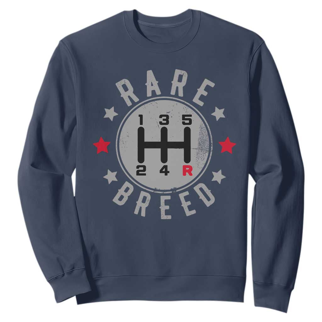 Rare Breed Manual Transmission Stick Shift Driver Sweatshirt Vintage Distressed Graphic TS10 Navy Print Your Wear
