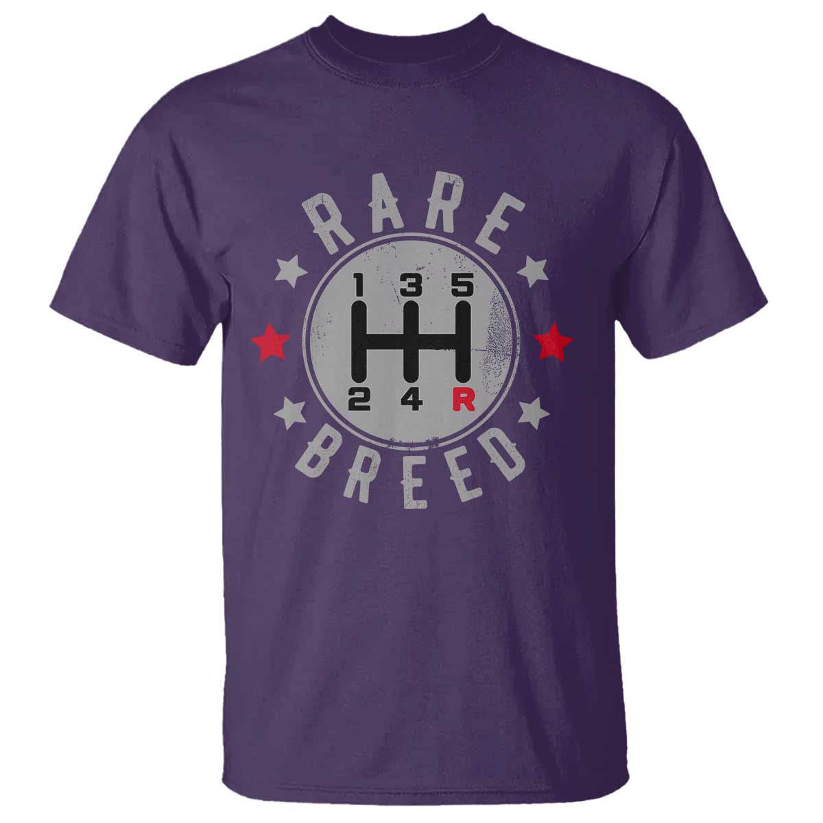 Rare Breed Manual Transmission Stick Shift Driver T Shirt Vintage Distressed Graphic TS10 Purple Print Your Wear