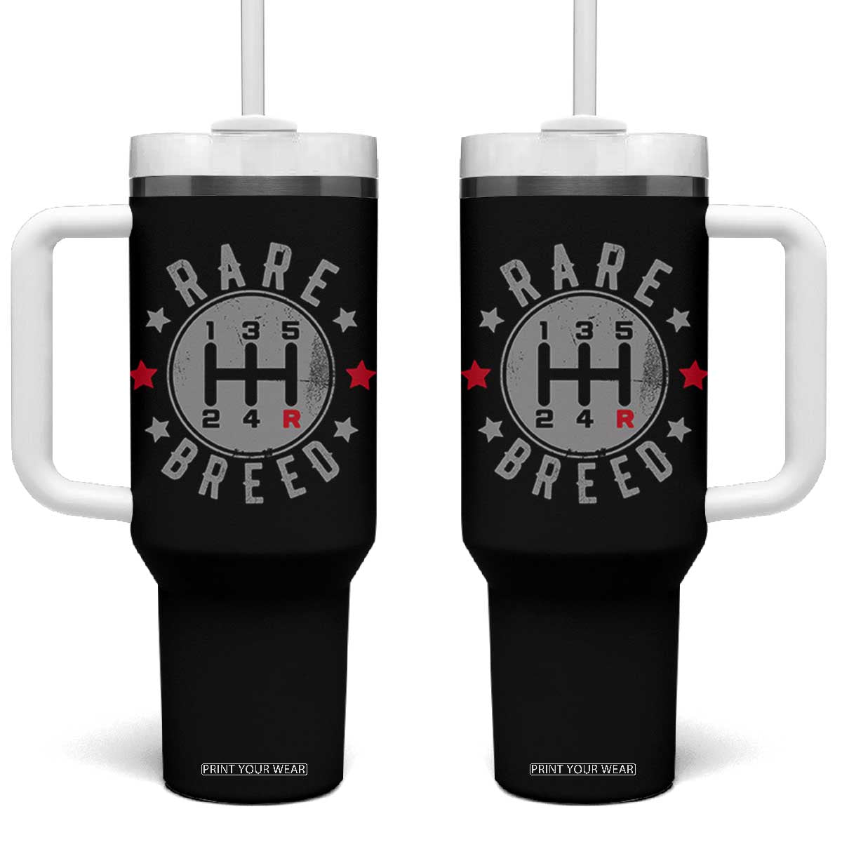 Rare Breed Manual Transmission Stick Shift Driver Tumbler With Handle Vintage Distressed Graphic TS10 One Size: 40 oz Black Print Your Wear