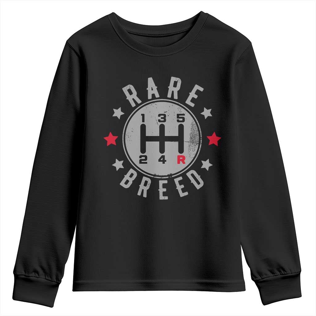 Rare Breed Manual Transmission Stick Shift Driver Youth Sweatshirt Vintage Distressed Graphic TS10 Black Print Your Wear