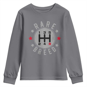 Rare Breed Manual Transmission Stick Shift Driver Youth Sweatshirt Vintage Distressed Graphic TS10 Charcoal Print Your Wear