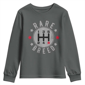 Rare Breed Manual Transmission Stick Shift Driver Youth Sweatshirt Vintage Distressed Graphic TS10 Dark Heather Print Your Wear