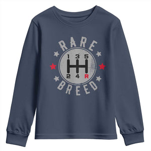 Rare Breed Manual Transmission Stick Shift Driver Youth Sweatshirt Vintage Distressed Graphic TS10 Navy Print Your Wear