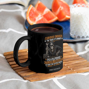 Mechanic Skeleton Coffee Mug Curious Enough to Take It Apart Car Auto Repair Garage TS10 Print Your Wear