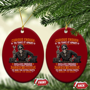 Mechanic Skeleton Ceramic Ornament Curious Enough to Take It Apart Car Auto Repair Garage TS10 Print Your Wear