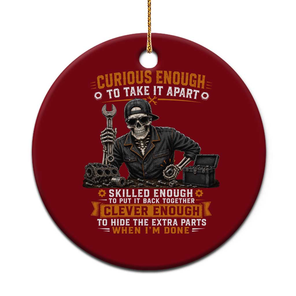 Mechanic Skeleton Ceramic Ornament Curious Enough to Take It Apart Car Auto Repair Garage TS10 1pc Red Print Your Wear