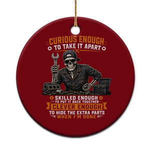 Mechanic Skeleton Ceramic Ornament Curious Enough to Take It Apart Car Auto Repair Garage TS10 1pc Red Print Your Wear