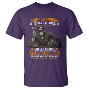 Mechanic Skeleton T Shirt Curious Enough to Take It Apart Car Auto Repair Garage TS10 Purple Print Your Wear