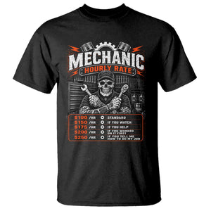 Mechanic Skeleton T Shirt Funny Hourly Rate Auto Car Garage Labor Rates TS10 Black Print Your Wear