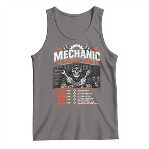 Mechanic Skeleton Tank Top Funny Hourly Rate Auto Car Garage Labor Rates TS10 Deep Heather Print Your Wear