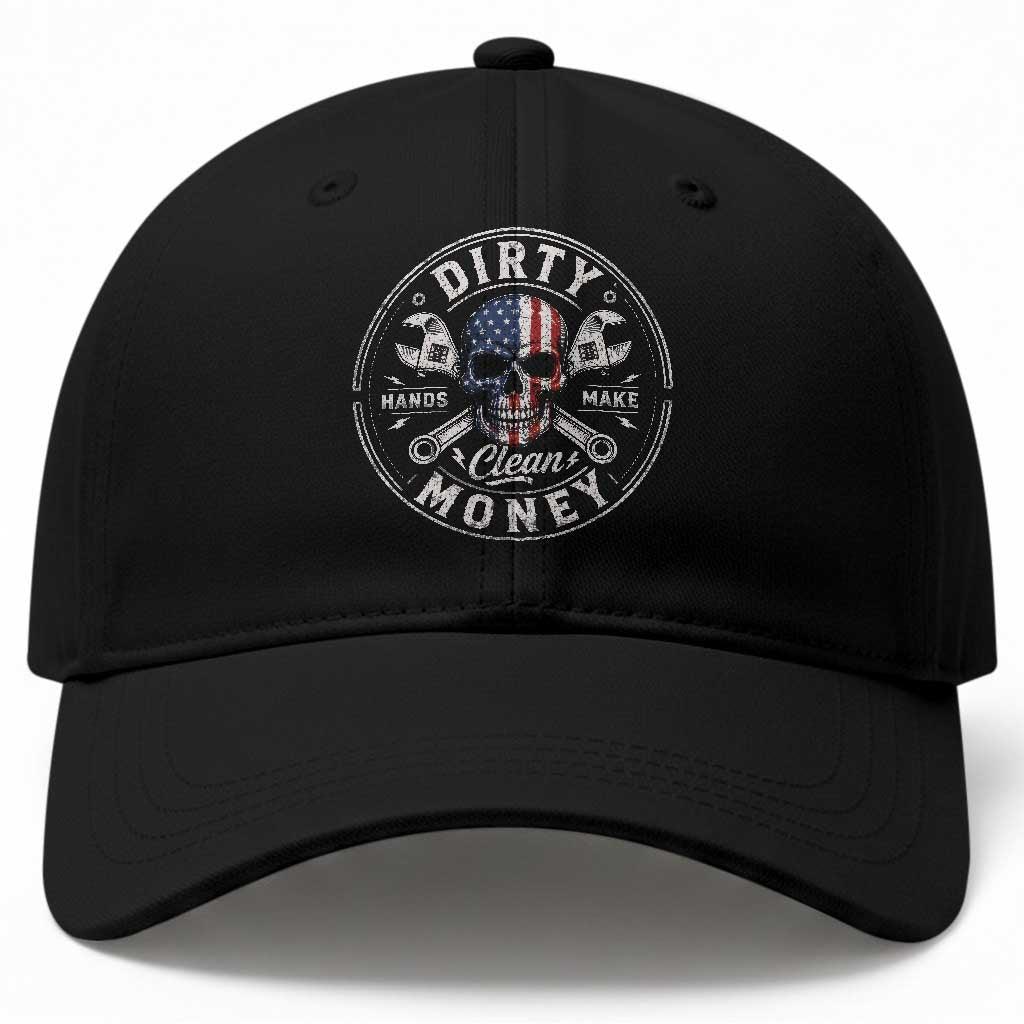 Mechanic Skeleton Baseball Cap My Hands May Be Dirty But My Money is Clean Auto Repair Garage TS10 Print Your Wear