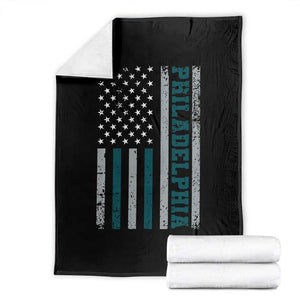 PFE Game Day Throw Blanket Retro American Flag Philly Lover TS10 Black Print Your Wear