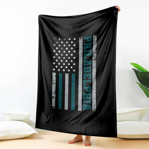 PFE Game Day Throw Blanket Retro American Flag Philly Lover TS10 Print Your Wear