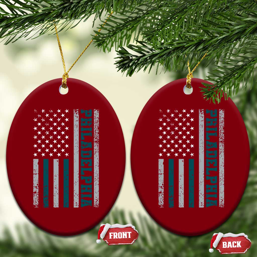 PFE Game Day Ceramic Ornament Retro American Flag Philly Lover TS10 Print Your Wear
