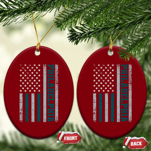 PFE Game Day Ceramic Ornament Retro American Flag Philly Lover TS10 Print Your Wear