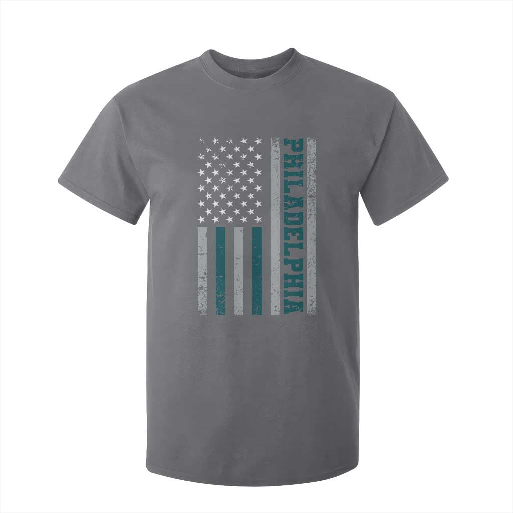 PFE Game Day T Shirt For Kid Retro American Flag Philly Lover TS10 Charcoal Print Your Wear