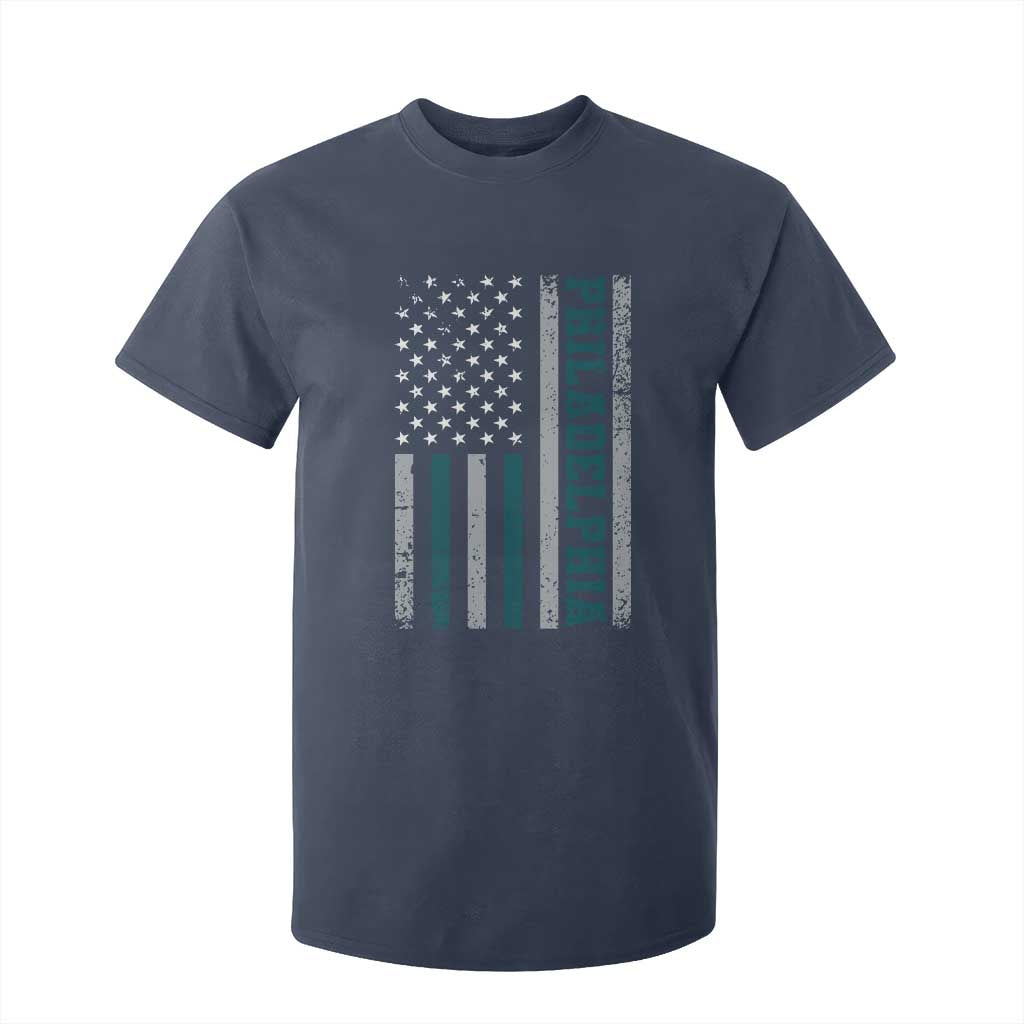 PFE Game Day T Shirt For Kid Retro American Flag Philly Lover TS10 Navy Print Your Wear