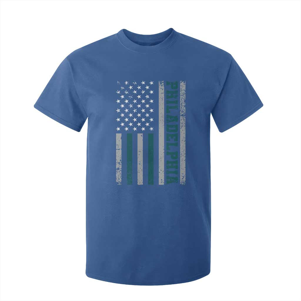 PFE Game Day T Shirt For Kid Retro American Flag Philly Lover TS10 Royal Blue Print Your Wear