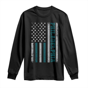 PFE Game Day Long Sleeve Shirt Retro American Flag Philly Lover TS10 Black Print Your Wear