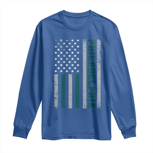 PFE Game Day Long Sleeve Shirt Retro American Flag Philly Lover TS10 Royal Blue Print Your Wear
