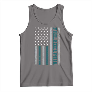 PFE Game Day Tank Top Retro American Flag Philly Lover TS10 Deep Heather Print Your Wear