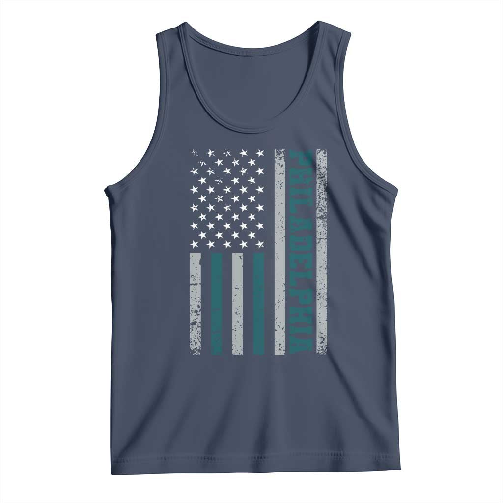 PFE Game Day Tank Top Retro American Flag Philly Lover TS10 Navy Print Your Wear