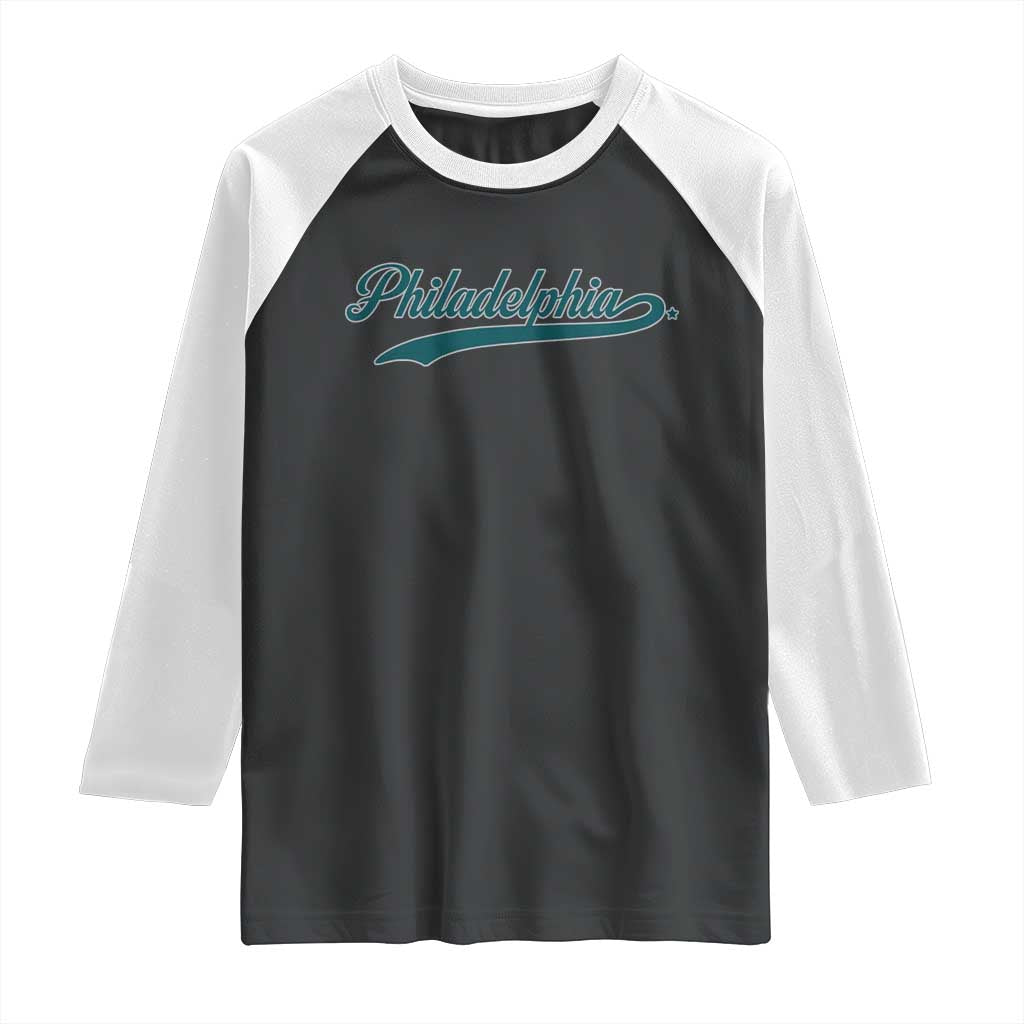 PFE Game Day Raglan Shirt Vintage Sports Name TS10 Black White Print Your Wear
