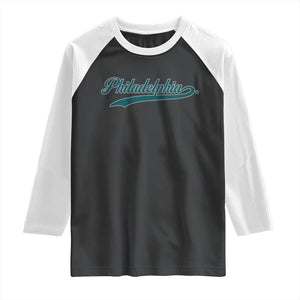PFE Game Day Raglan Shirt Vintage Sports Name TS10 Black White Print Your Wear