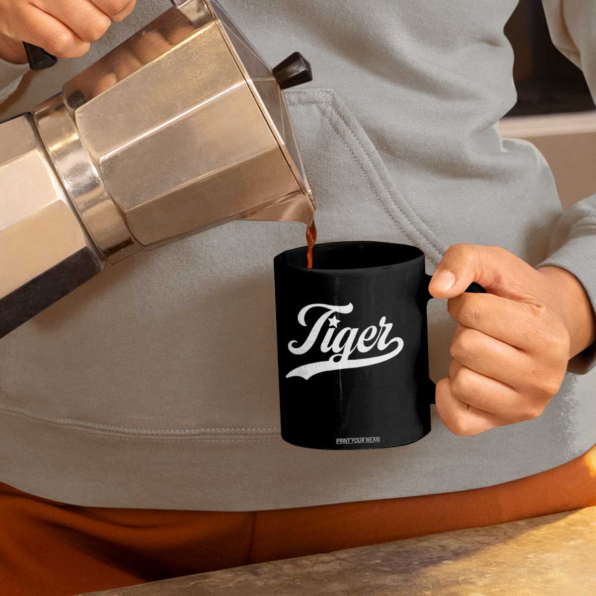 Retro Script Tiger Coffee Mug Vintage Sports Team Name TS10 Print Your Wear