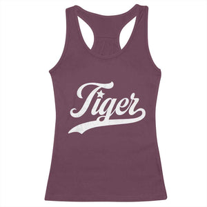 Retro Script Tiger Racerback Tank Top Vintage Sports Team Name TS10 Maroon Print Your Wear