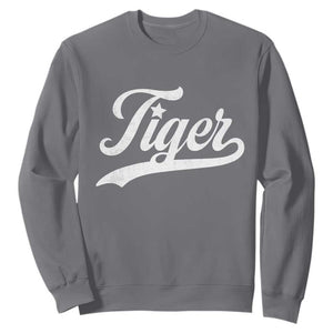 Retro Script Tiger Sweatshirt Vintage Sports Team Name TS10 Charcoal Print Your Wear