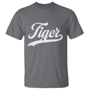 Retro Script Tiger T Shirt Vintage Sports Team Name TS10 Charcoal Print Your Wear