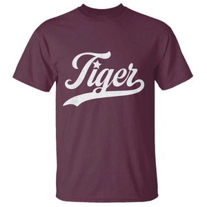 Retro Script Tiger T Shirt Vintage Sports Team Name TS10 Maroon Print Your Wear