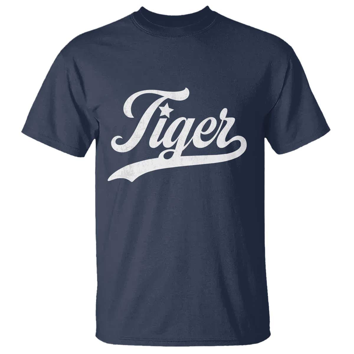 Retro Script Tiger T Shirt Vintage Sports Team Name TS10 Navy Print Your Wear